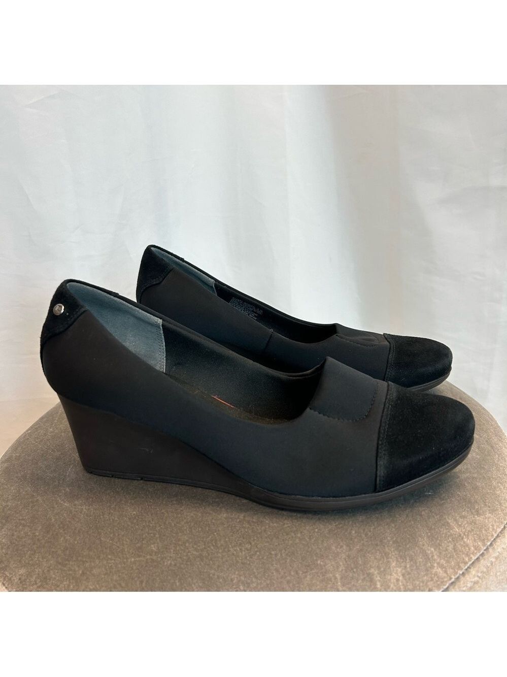 Rockport black total motion Adiprene by Adidas wedge slip-on   Sz 9.5